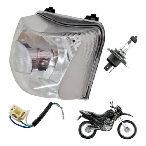 Farol + Soquete + Lampada  H4/ Pop 100 07 Á 15/Bros 150 09 Á 12