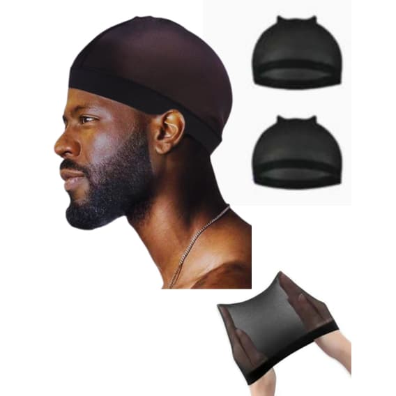 2 e 4 Toucas De Pressão Wave Cap Cabelo Afro Protege Braids Tranças Masculino e Feminino Touca Nero