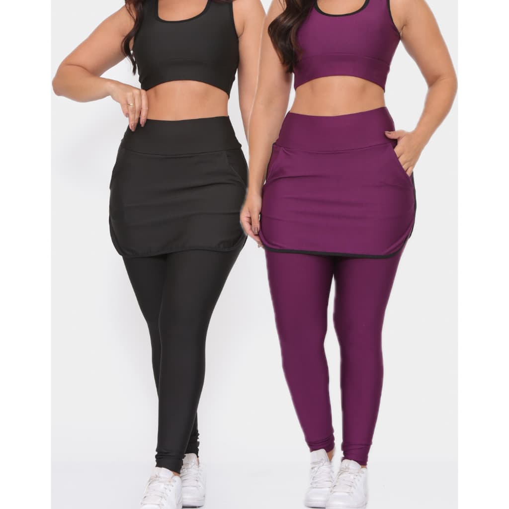 Legging Saia Moda Evangélica Academia Feminina- kit 2 unidades