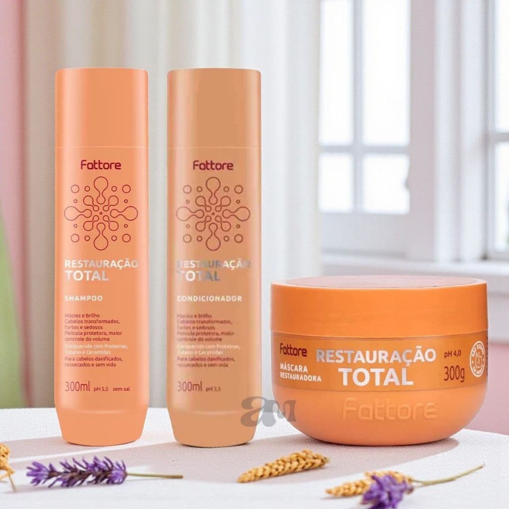 Kit Fattore Restauração Total – Shampoo, Condicionador e Máscara