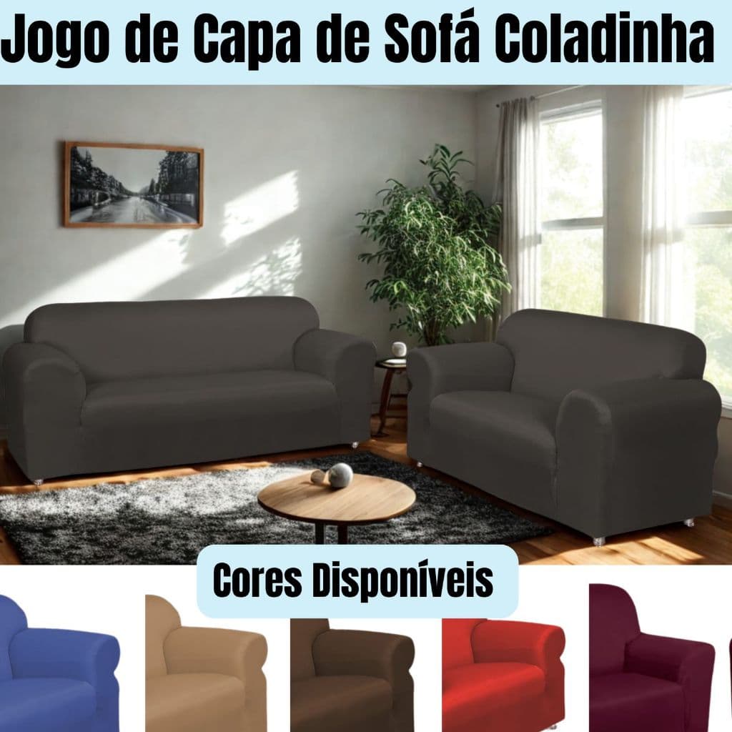 CAPA DE SOFA COLADINHA DE 3 E 2 LUGARES