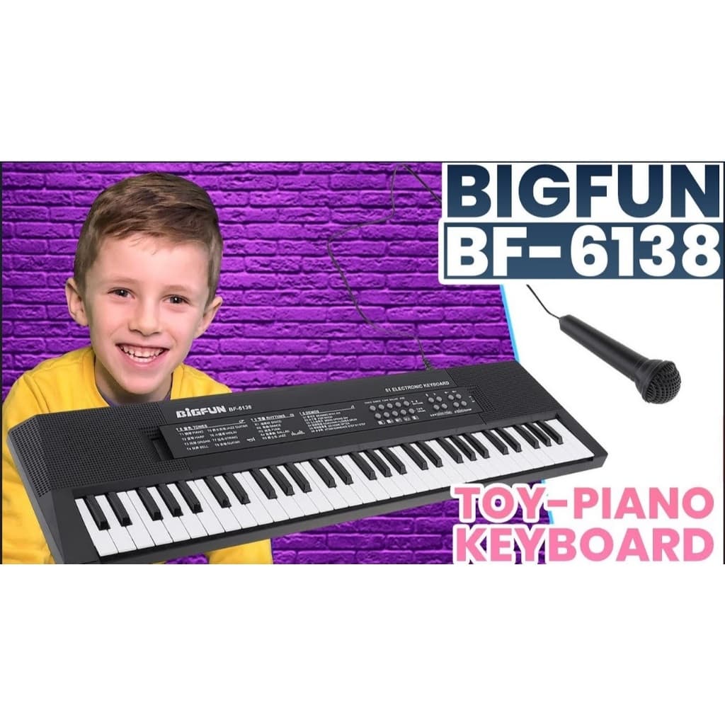 Teclado Infantil Eletrônico Órgão 61 Teclas Com Microfone