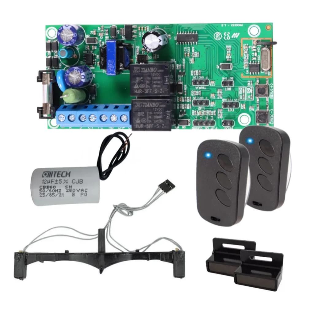 Central Placa Motor Portão Eletrônico compatível deslizante Garen  2 Tx + Fc Imã