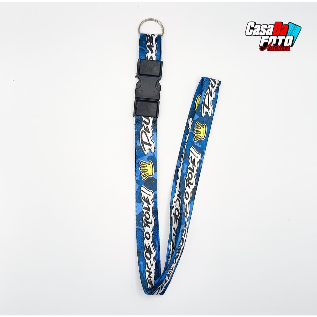 Chaveiro Deus Abençoe o Rolê com engate Rápido Moto Cordão Tirante Pescoço Crachá