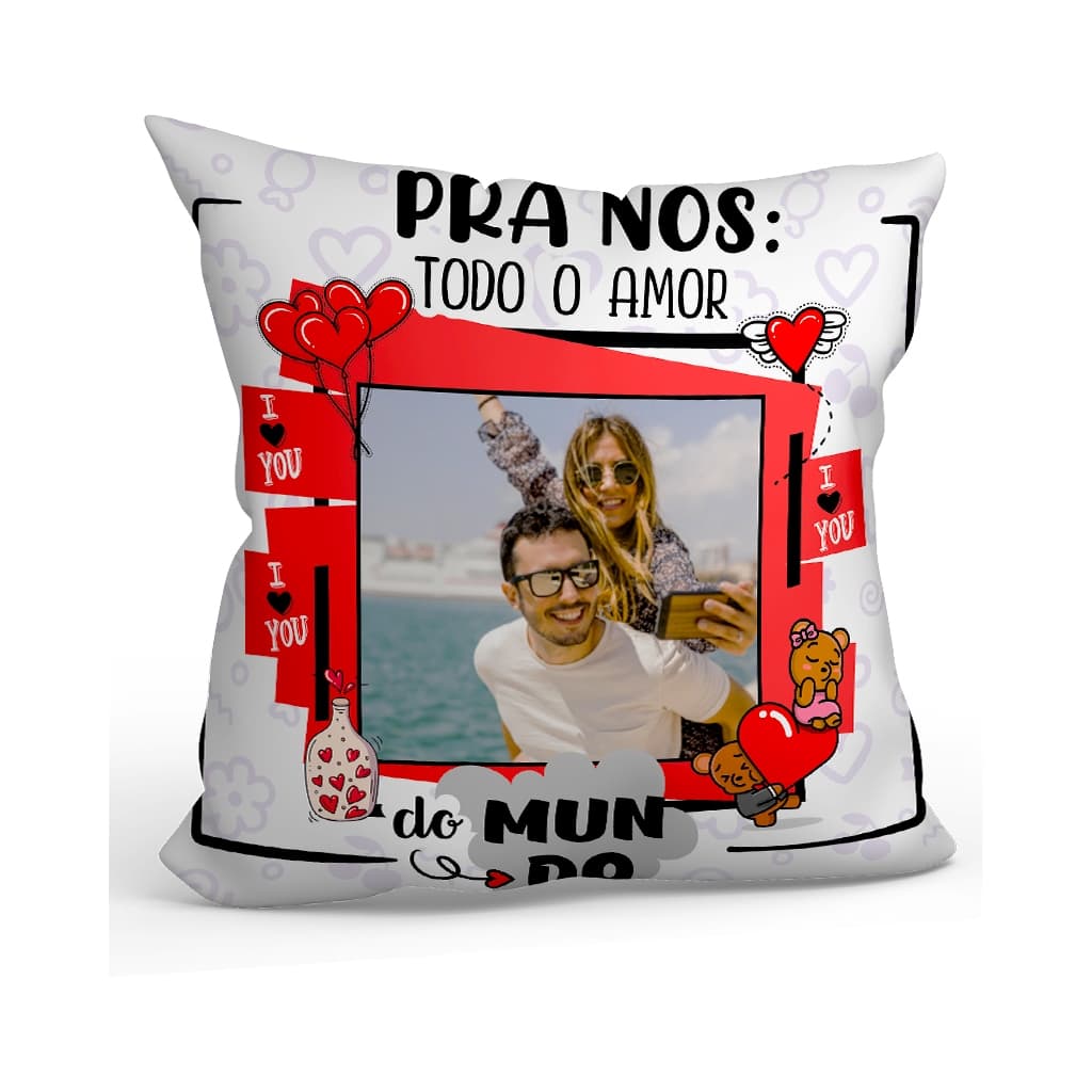 Almofada Personalizada Namorados Com Suas Fotos Presente Casal