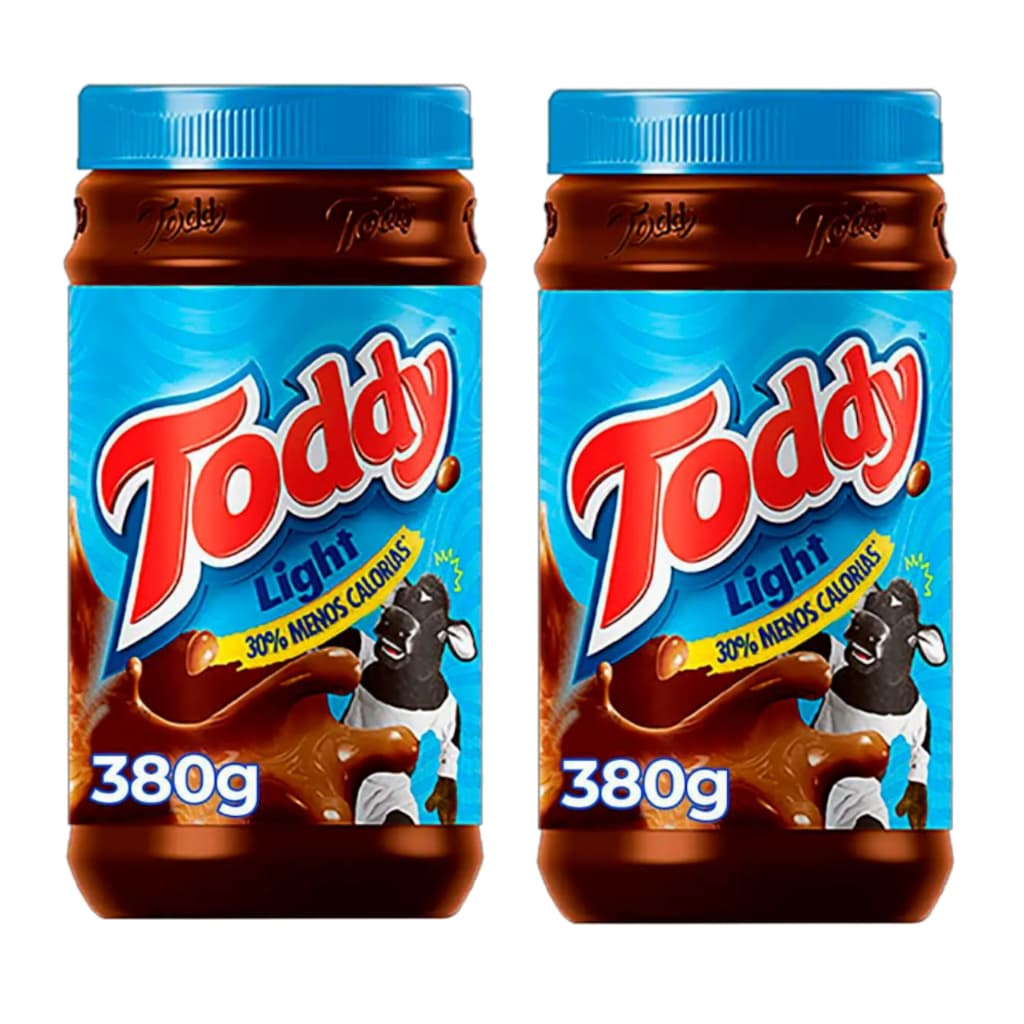 Kit 2 Achocolatado Em Pó Light Pote 380g Toddy Nfe