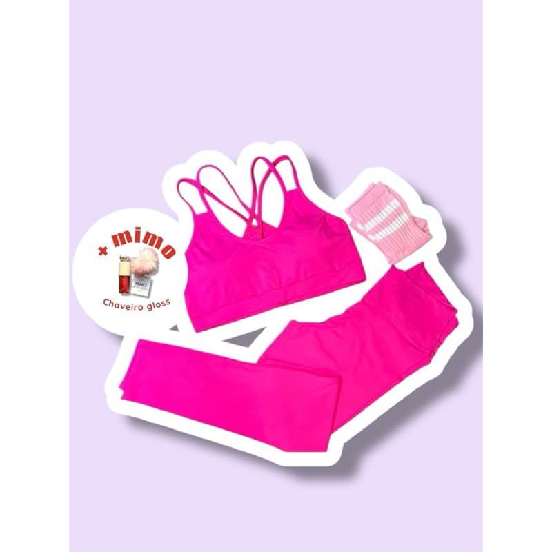 conjunto fitness  Poliamida 310 academia modeladora alta compressão+mimo
