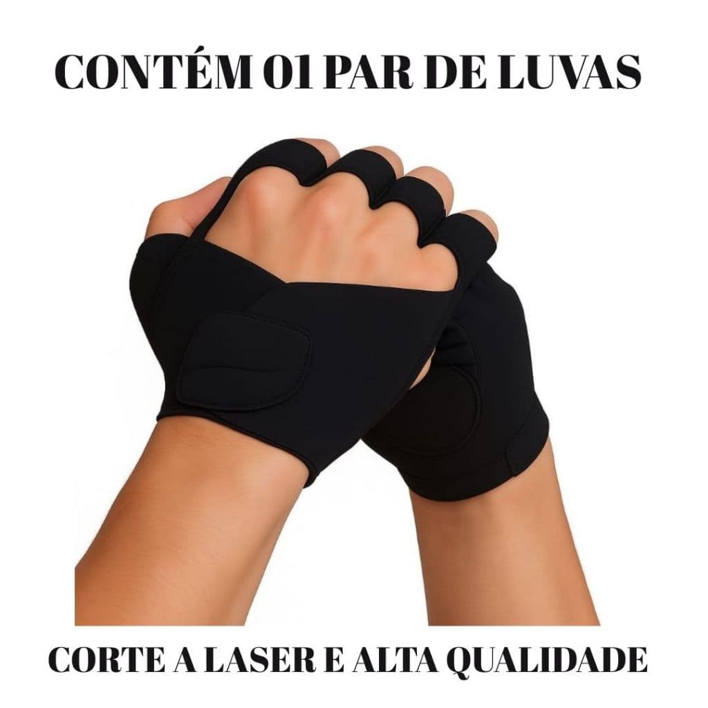Luva De Academia Completa Antiderrapante-Musculação,Treino e crossfit Pegada Forte COMPLETA