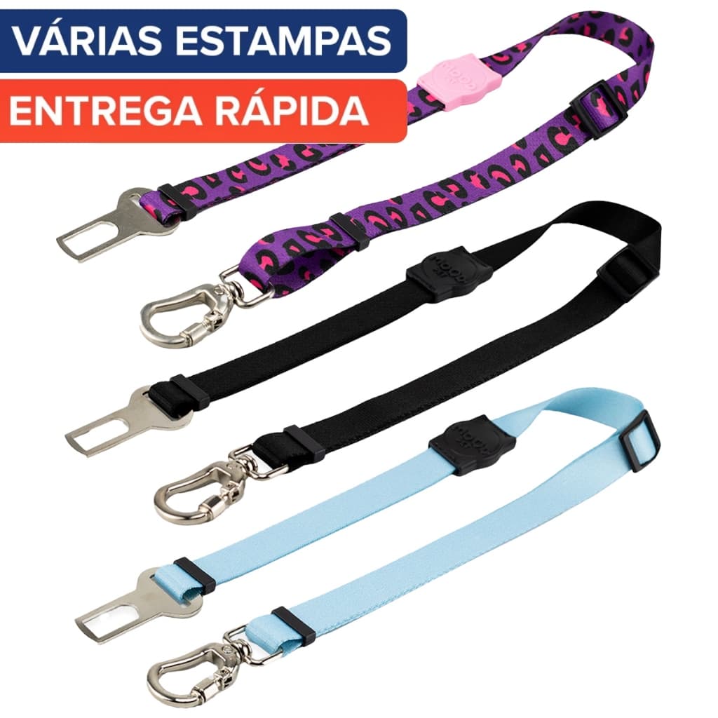 Cinto de Segurança Pet Universal Cachorro Gato Cães Gatos Carro Coleira Tamanho Ajustável Mood Pet
