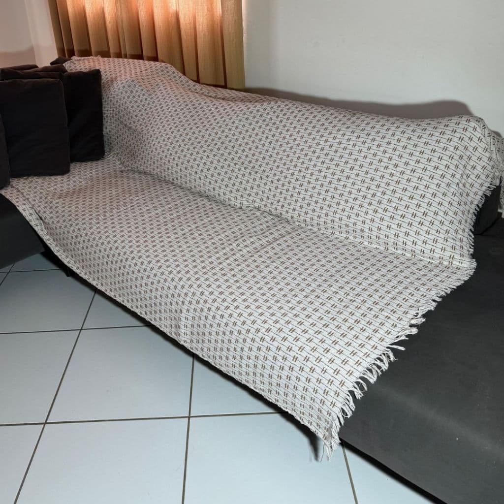 Manta Para Sofá Gigante Grande Luxo Casal 2,40x1,80 Decorativa Tipo Capa Algodão Peseira Cama Casal