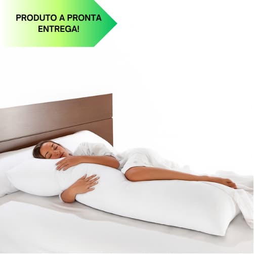 Travesseiro de Corpo 1,30m Antialérgico com Fronha Zíper – Conforto Gestante e Sono Melhor