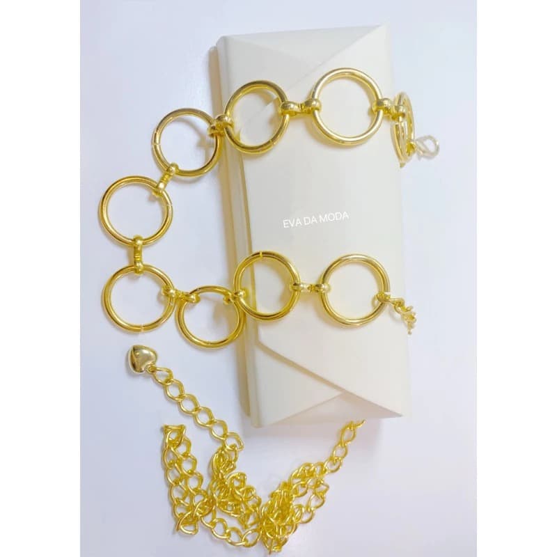 Cintos de corrente argola feminino cintura de oco simples e versátil da moda tendência