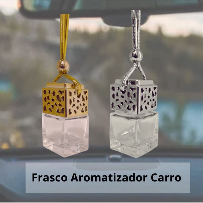 frasco Aromatizador carro retrovisor Carro luxo 5ml  Metálico - Difusor Luxo e Elegância