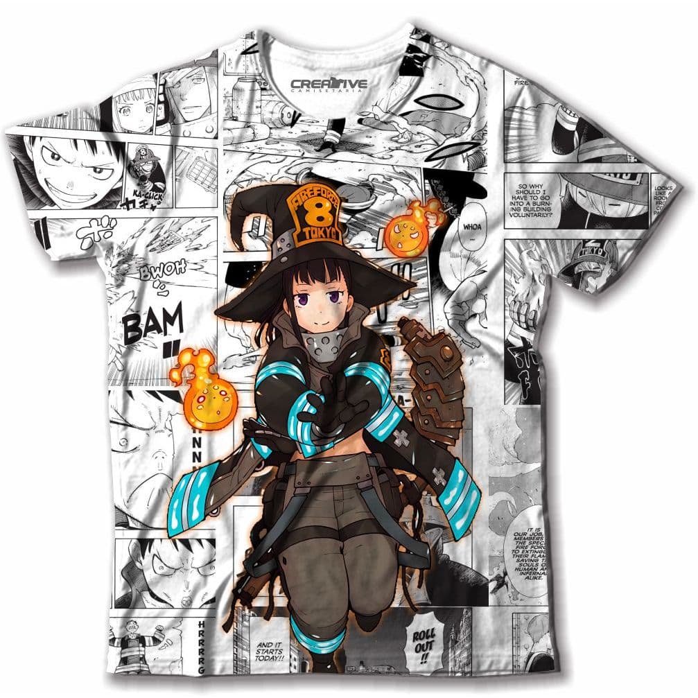Camiseta Camisa Anime Fire Force Maki Oze