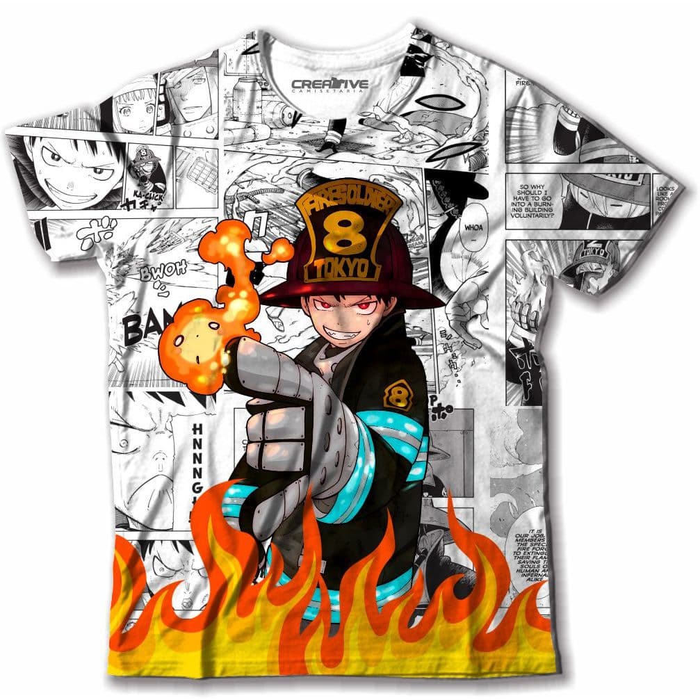 Camiseta Camisa Anime Fire Force Shinra Kusakabe Envio Rapido
