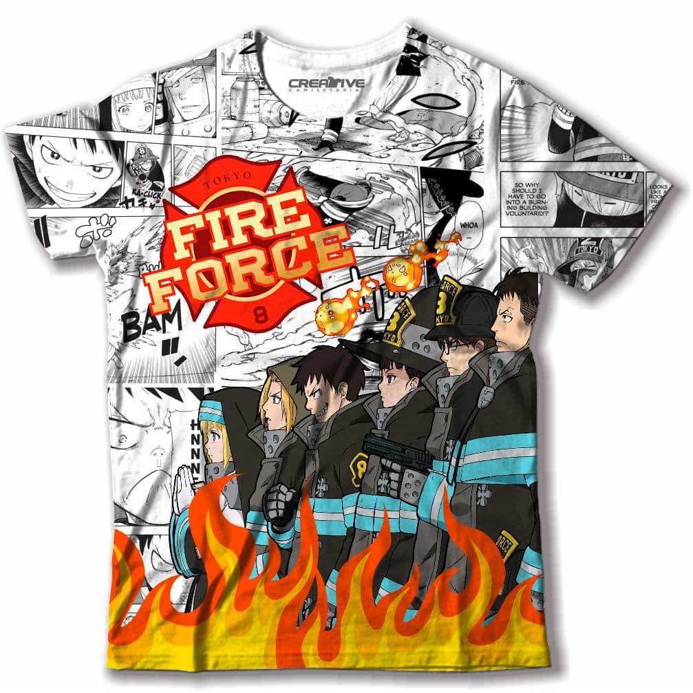 Camiseta Camisa Anime Fire Force Personagens