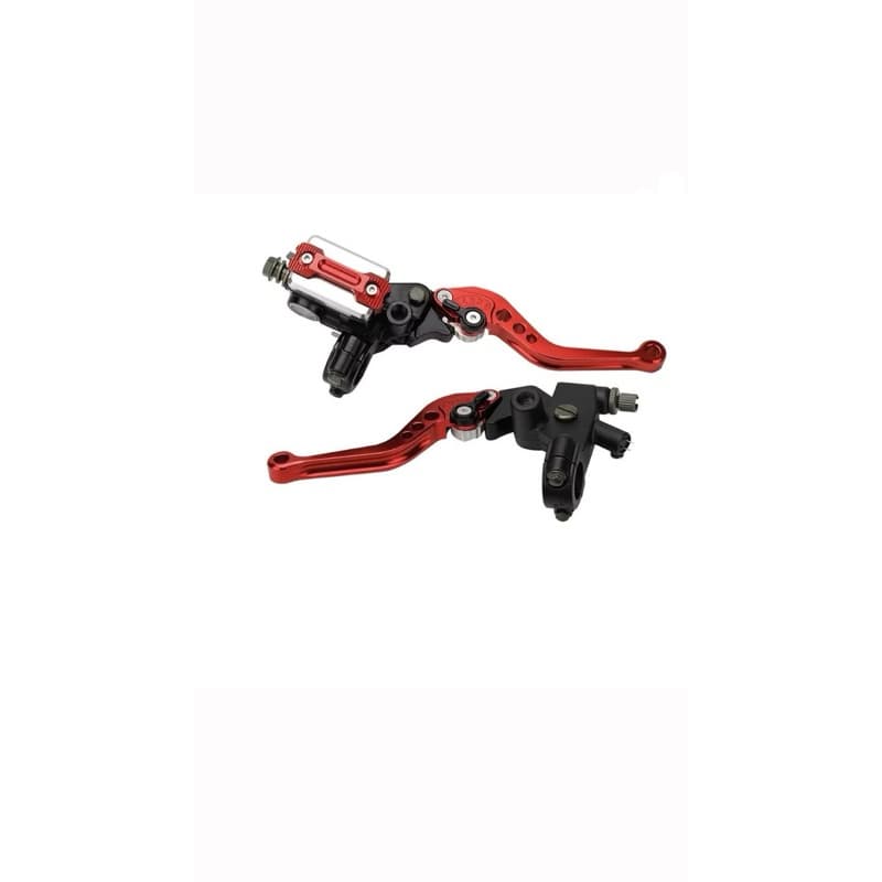 Kit Manete Esportivo com Cilindro de Freio + Embreagem Universal Regulagem Moto CG Titan XRE Bros Twister Cb Lander