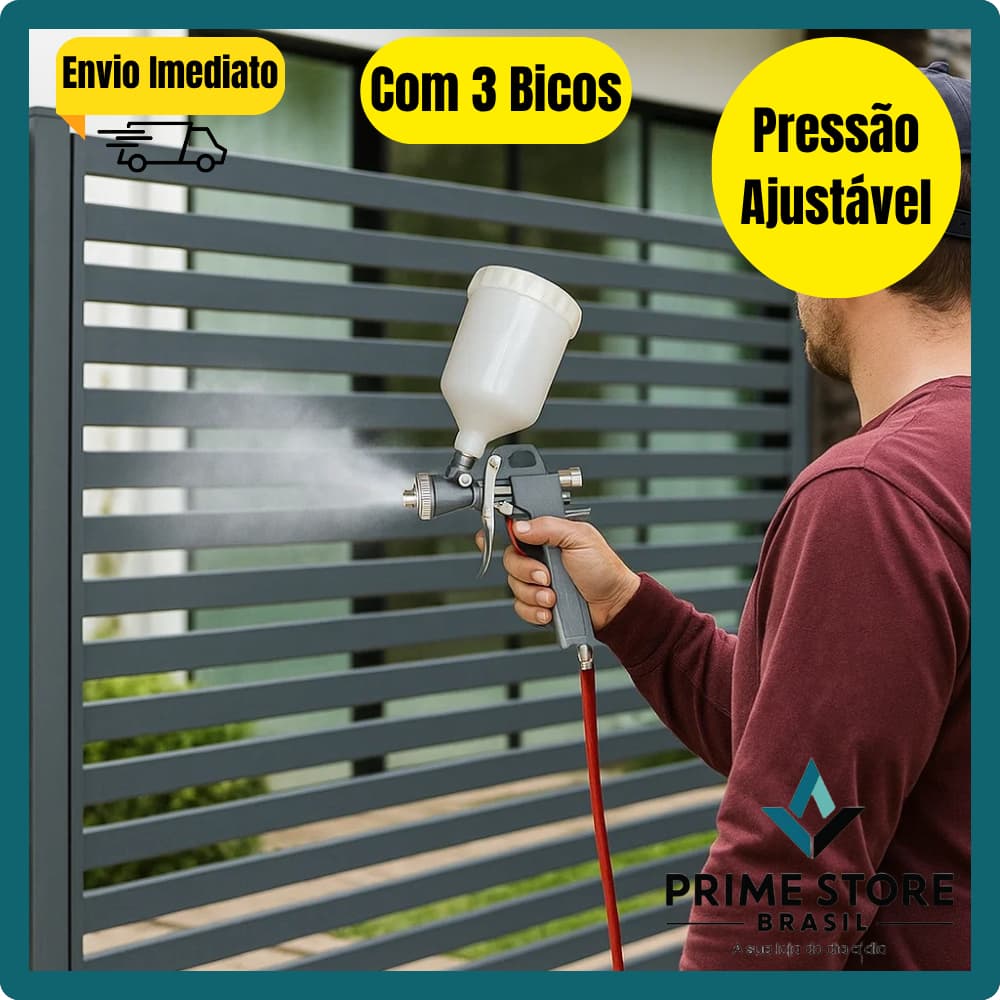 Pistola de Pintura Profissional com 3 Bicos Automotiva 600ml Bicos 1.2mm 1.5mm 1.8mm Alta Precisão