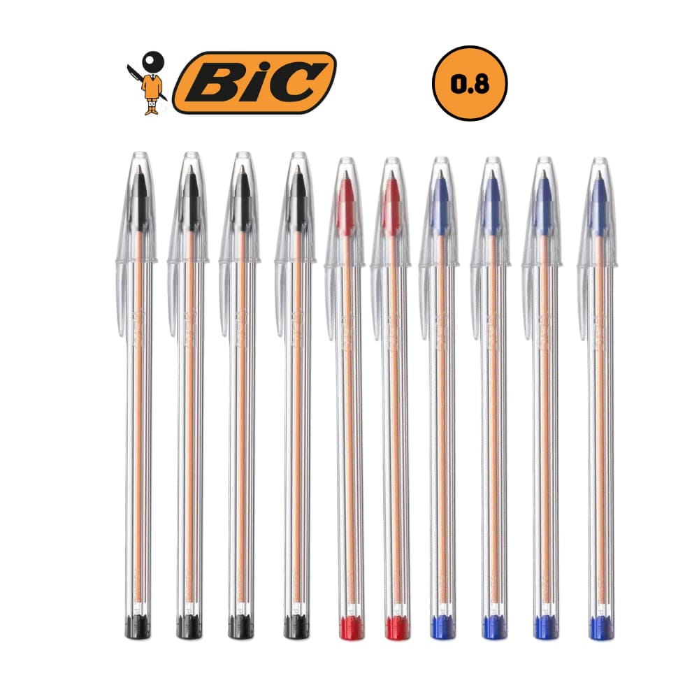 Caneta Esferográfica Ponta Fina 0.8mm – Azul, Preta ou Vermelha | Monte Seu Kit!