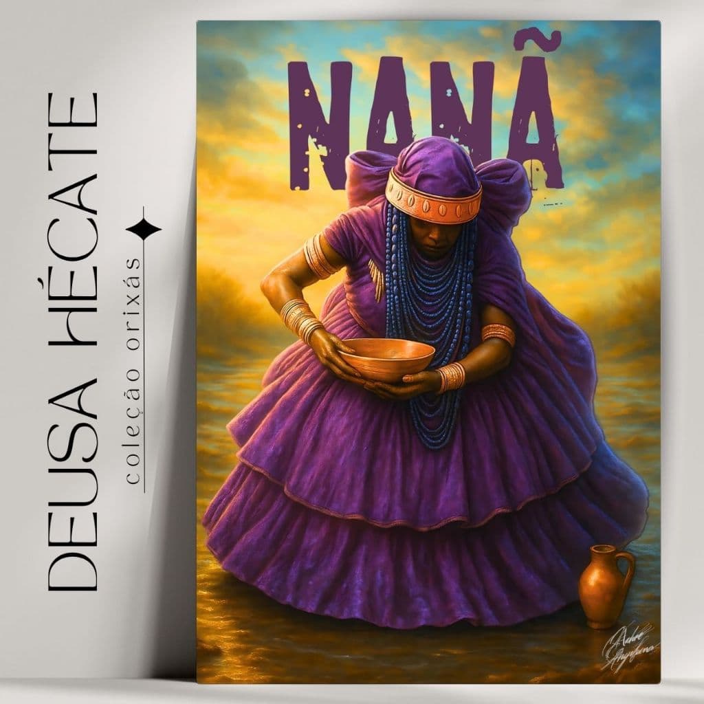 Quadro Decorativo Orixá Nanã  -  Umbanda e Candomblé - Tradicional - Já com fita Adesiva