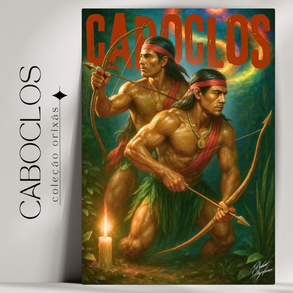 Quadro Decorativo Orixá Caboclos  -  Umbanda e Candomblé - Tradicional - Já com fita Adesiva