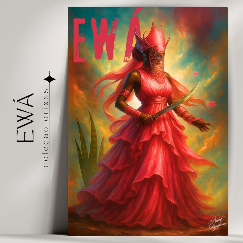 Quadro Decorativo Orixá Ewá  -  Umbanda e Candomblé - Tradicional - Já com fita Adesiva