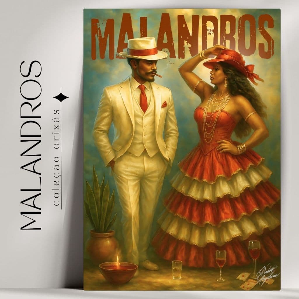 Quadro Decorativo Malandros -  Umbanda e Candomblé - Tradicional - Já com fita Adesiva