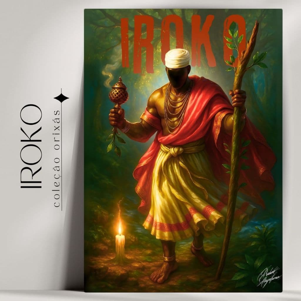 Quadro Decorativo Orixá Iroko  -  Umbanda e Candomblé - Tradicional - Já com fita Adesiva