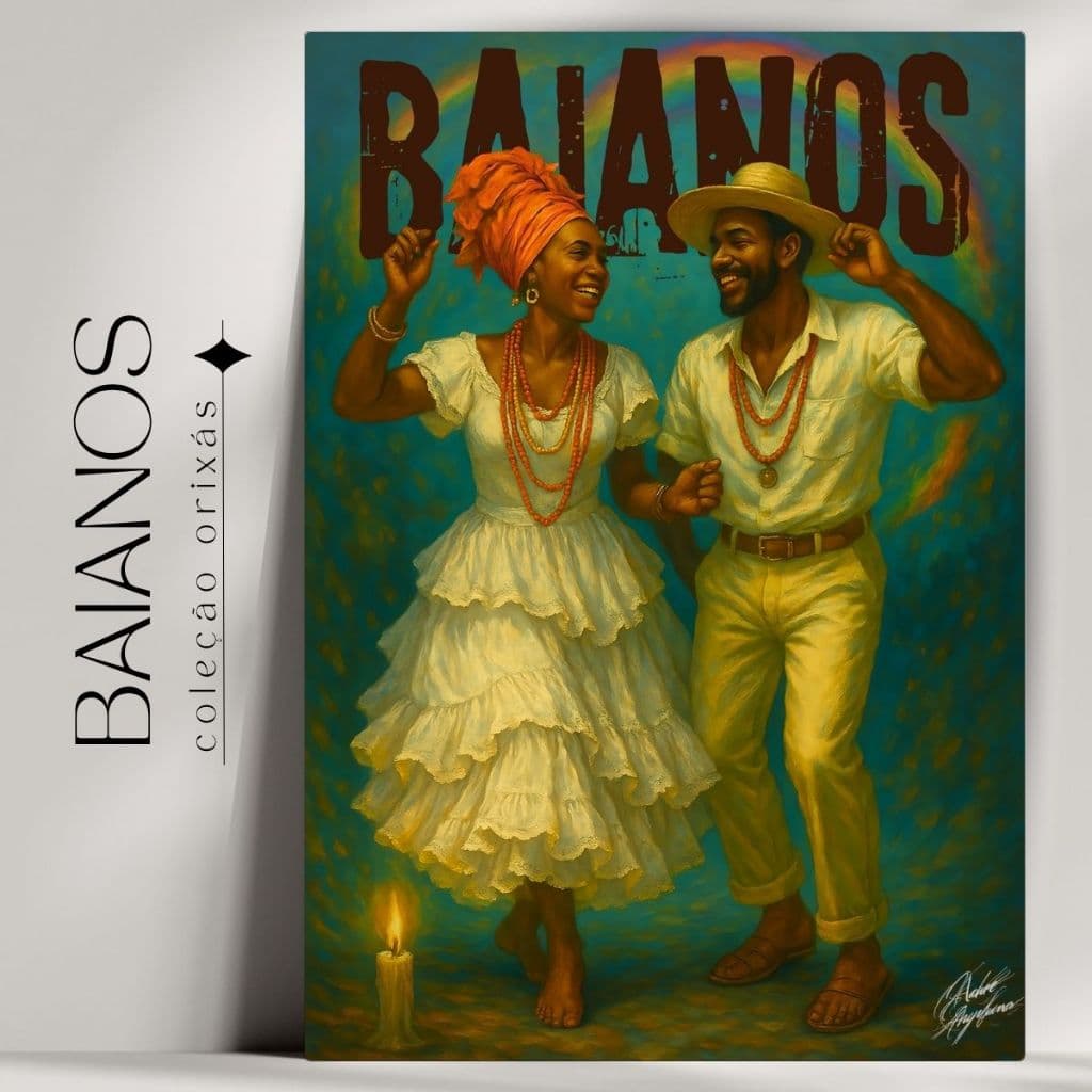 Quadro Decorativo Bainos  -  Umbanda e Candomblé - Tradicional - Já com fita Adesiva