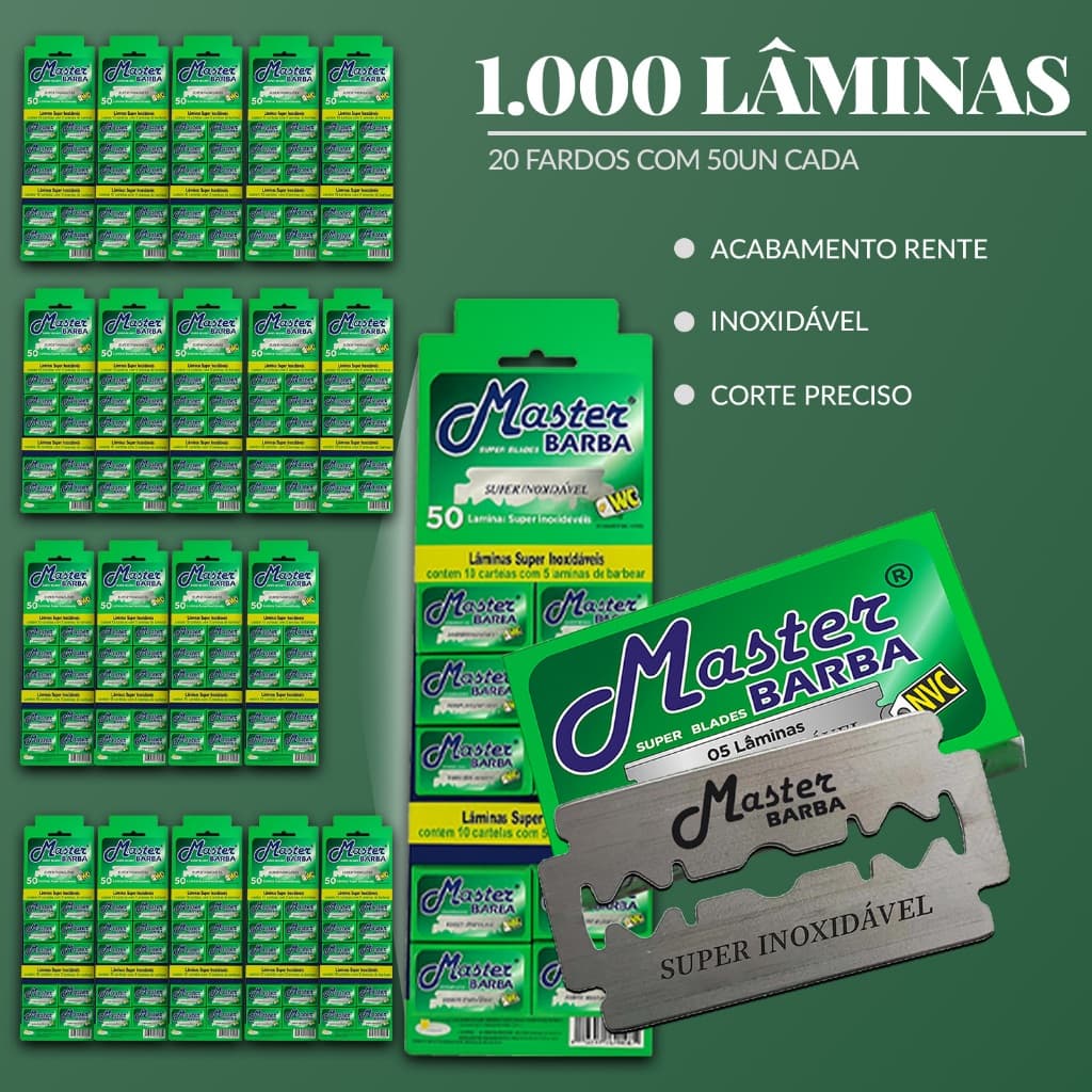Lâmina Master Barba Super barba Cartela Com 500 Laminas