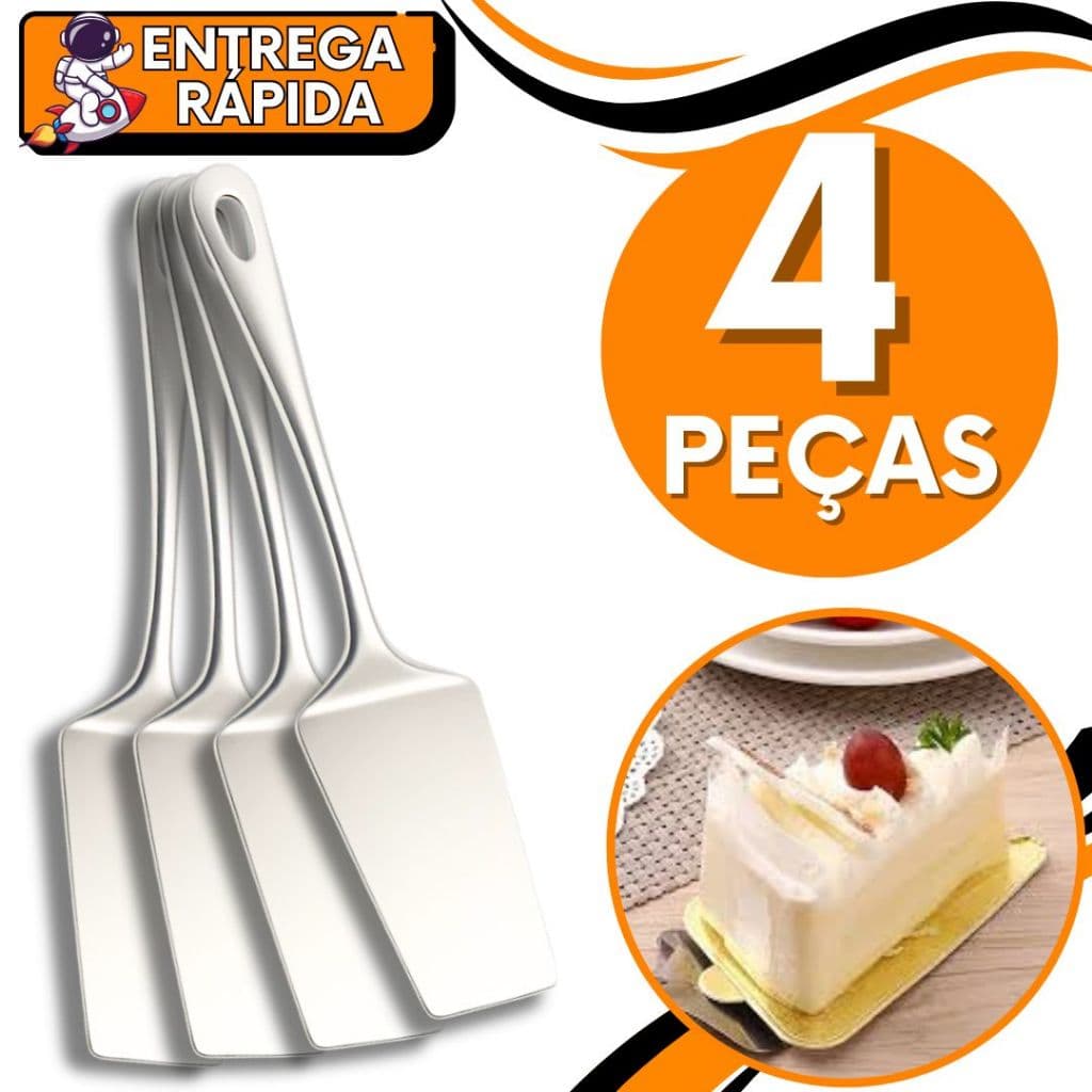KIT  4 Espátula Reta Lisa Massa Bolo Torta Doce Chantilly  Confeitar Recheio Utensilio de Cozinha Confeitaria Restaurant