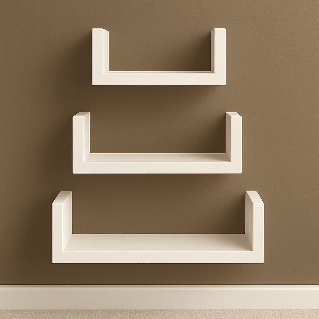 Kit Prateleira Nicho U Em Mdf Branco 20/30/40cm Sala Quarto Cozinha