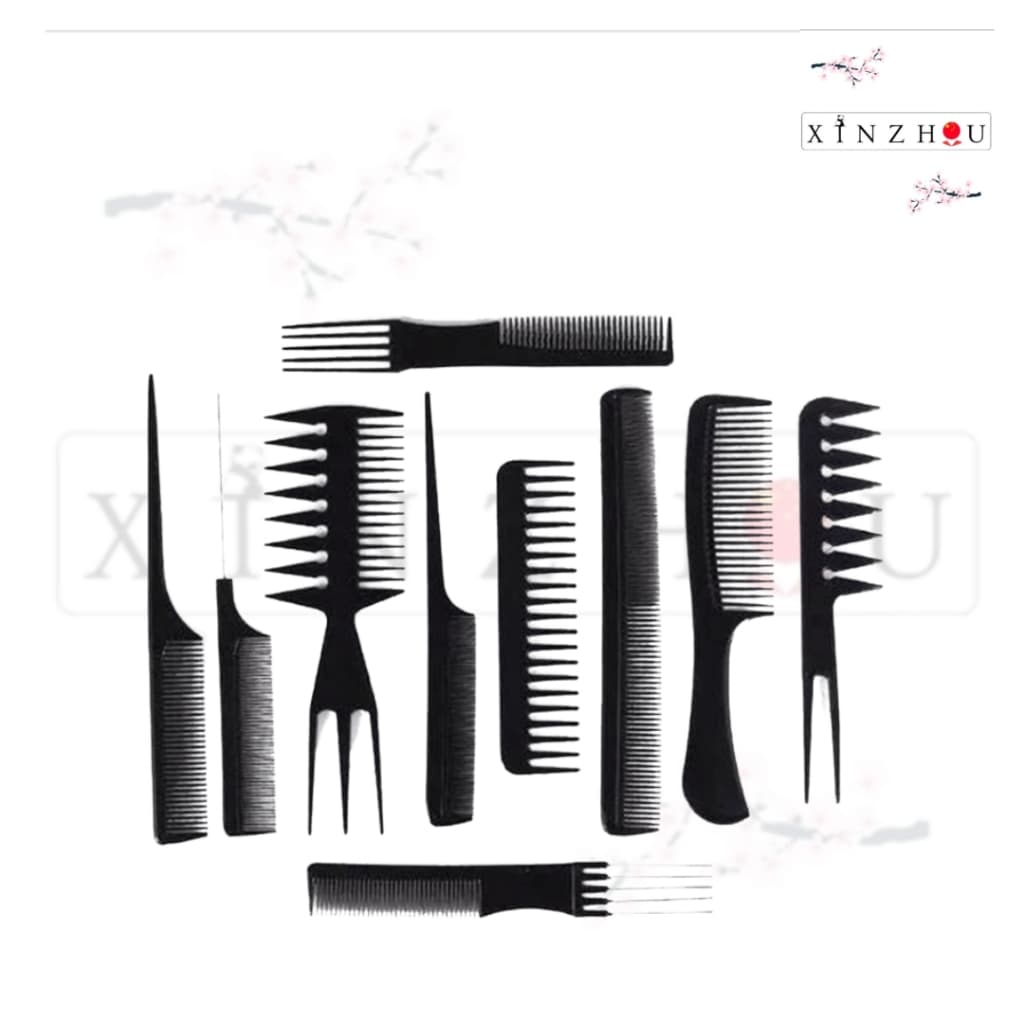 Kit Combo 10 Pentes De Corte Cabeleireiro Barbeiro Profissional