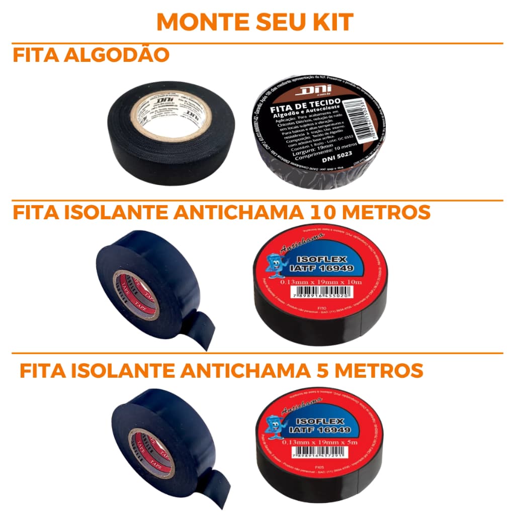 FITA DE TECIDO ALGODÃO / FITA ISOLANTE ANTICHAMA