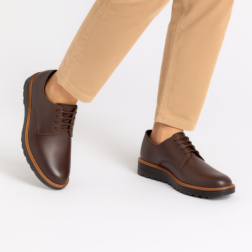 Sapato Oxford Masculino Confortável Solado Borracha Leve Casual e Social Elegante
