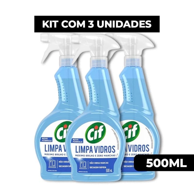CIF Limpa Vidros Gatilho 500ml tira manchas blinda contra marcas