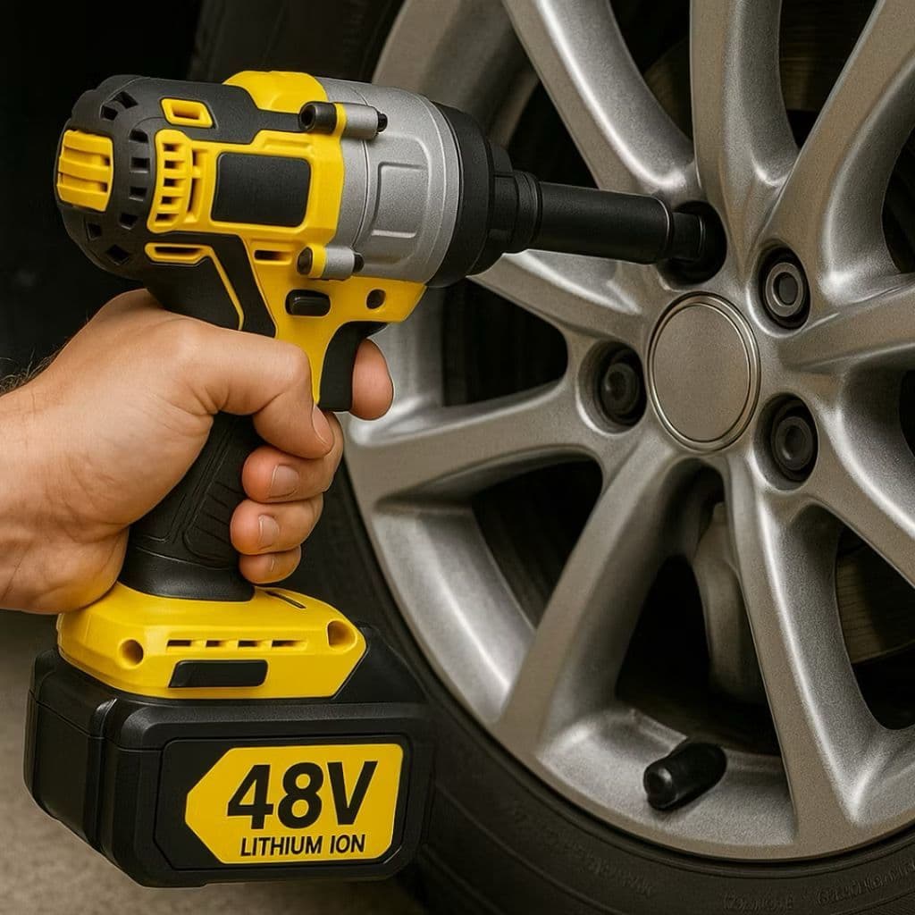 ￼Chave de Impacto 1/2" 48V Profissional com 2 Baterias de Litio Recarregável Portátil Parafusadeira