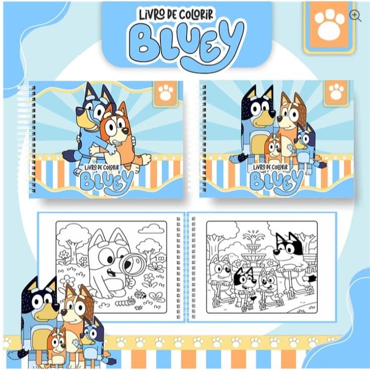 LIVRO COLORIR BLUEY 52 PAGINAS + ACETATO