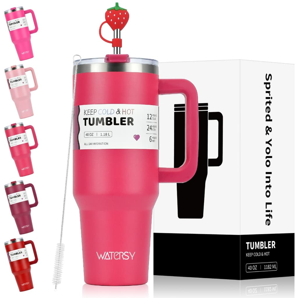 WATERSY Copo Térmico Inox Portátil 891ml 1182ml Garrafa Térmica Inoxidável com Tampa e Canudo