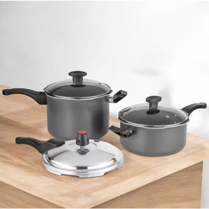 Panelas De Pressão fechamento Externo Kit com 2 Unidades 4,5 Litros E 3 Litros Antiaderente-5 PEÇAS