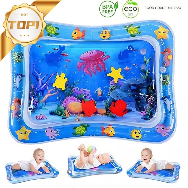 Tapete Infantil Bebê Inflável Água Atividades Sensorial Almofada Menino e Menina-
