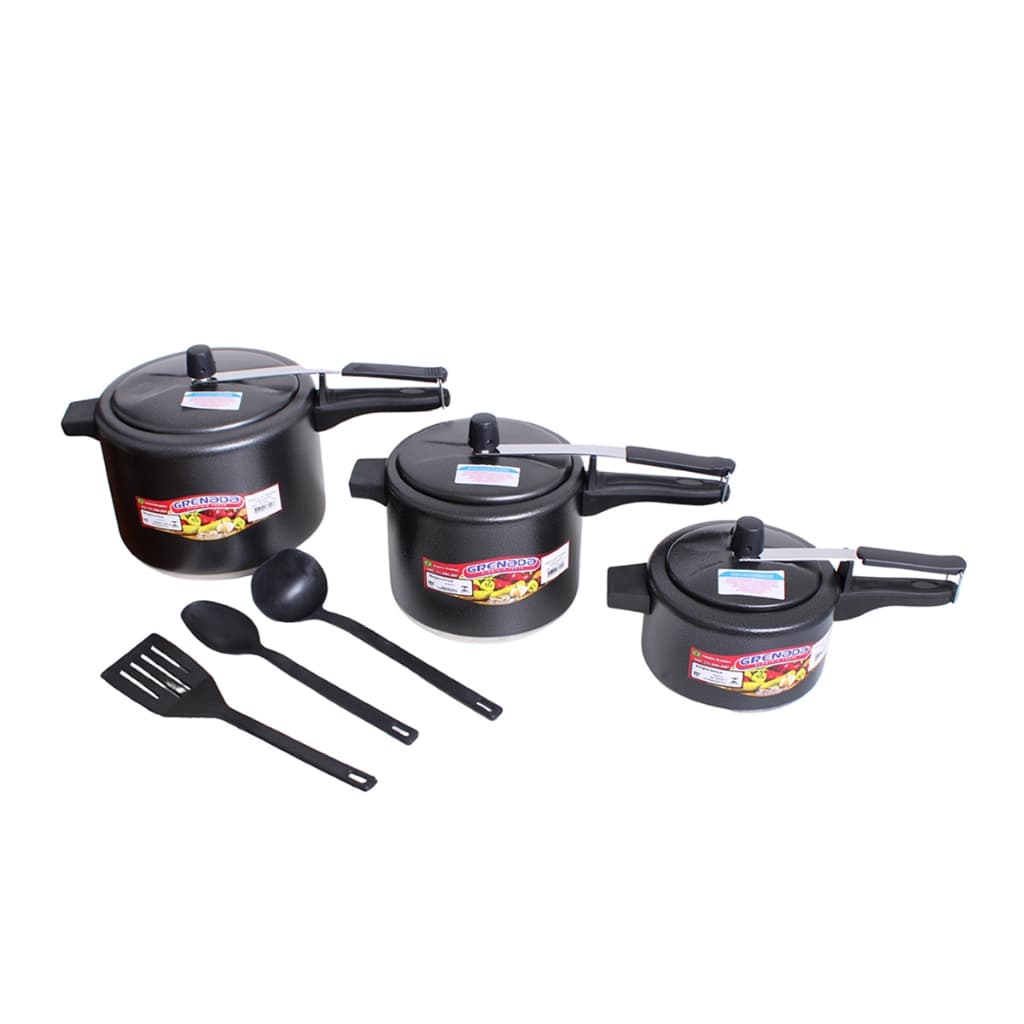 kit 3 Panelas de Pressão 2,5/ 4,5/ e 7 litros + Utensílios Selo Inmetro