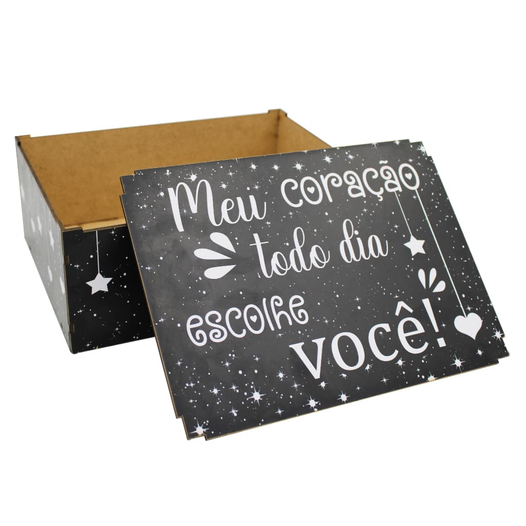 Caixa Presente Meu Coração Todo Dia Escolhe Você 23x17x9