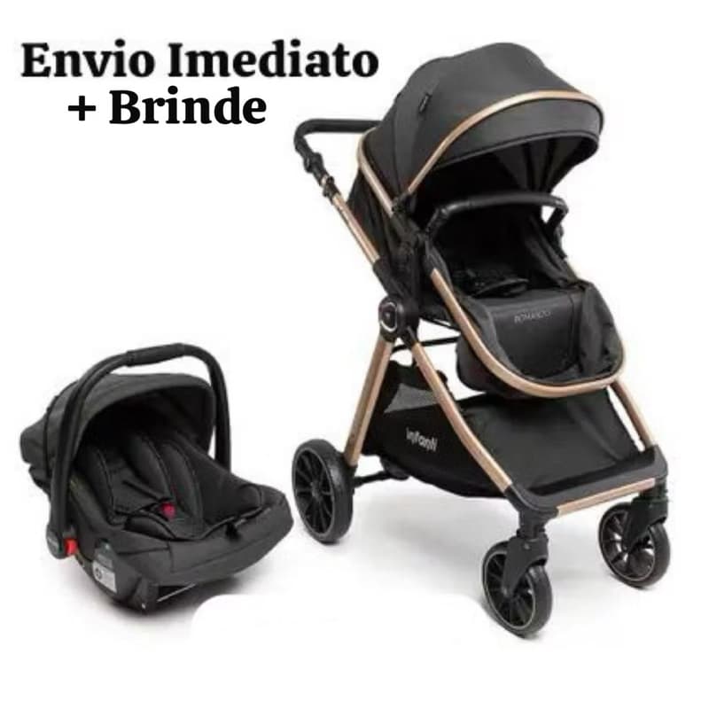 Carrinho de Bebê Romanzo com Bebê Conforto DUO Infanti