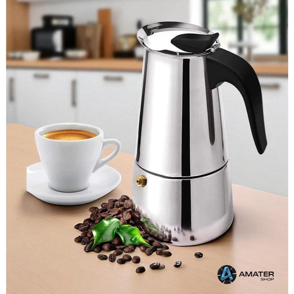 Cafeteira Italiana Inox para 6 xicaras Maquina de Café 300ml Café Expresso