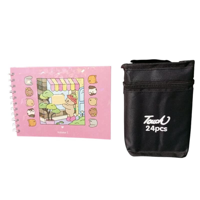 kit 24 caneta para colorir + livro envio já