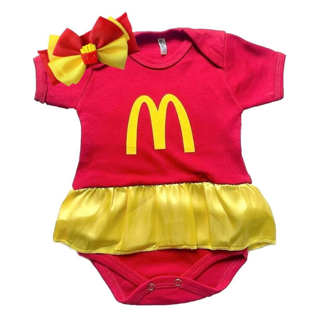 Body Bebê Tematico Mc Saia+ Laço Mesversario