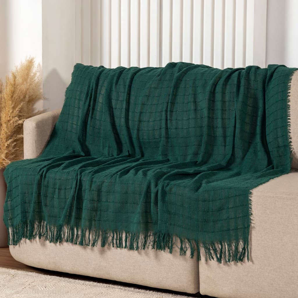 Manta Algodão Decorativa Doha 1,40x1,70m Com Franjas Sofá Cama Sala Conforto Charme Decoração