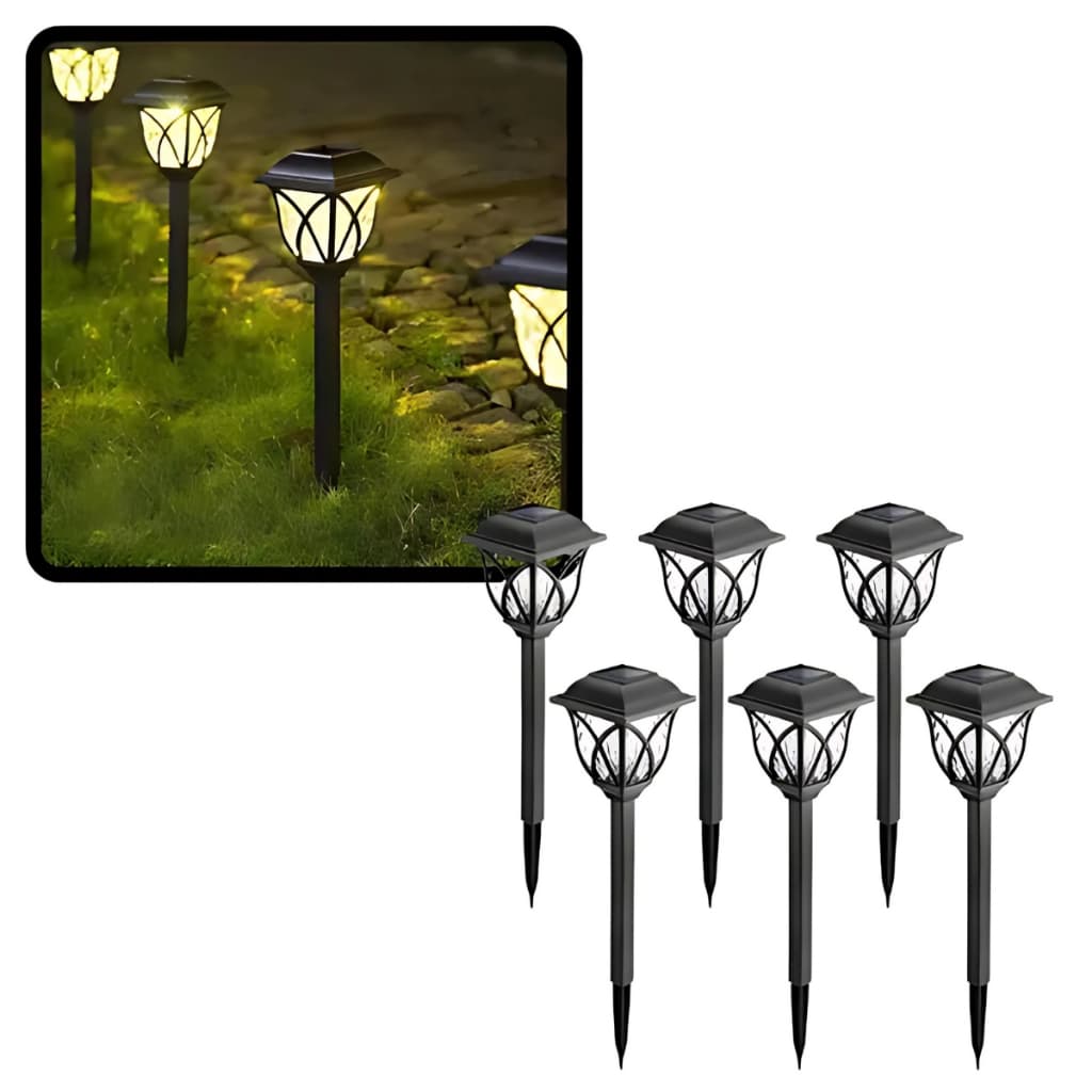Luminária Solar Jardim Kit 10 Unidades Espeto LED Amarelo Energia Solar Para Decoração