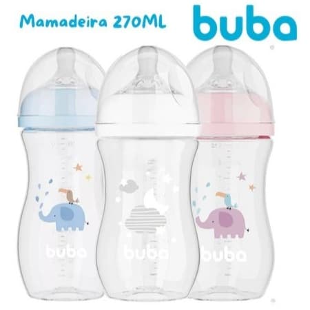 Mamadeiras Buba Para Bebe Anti Colica com Bico Macio 2m+ 270ml